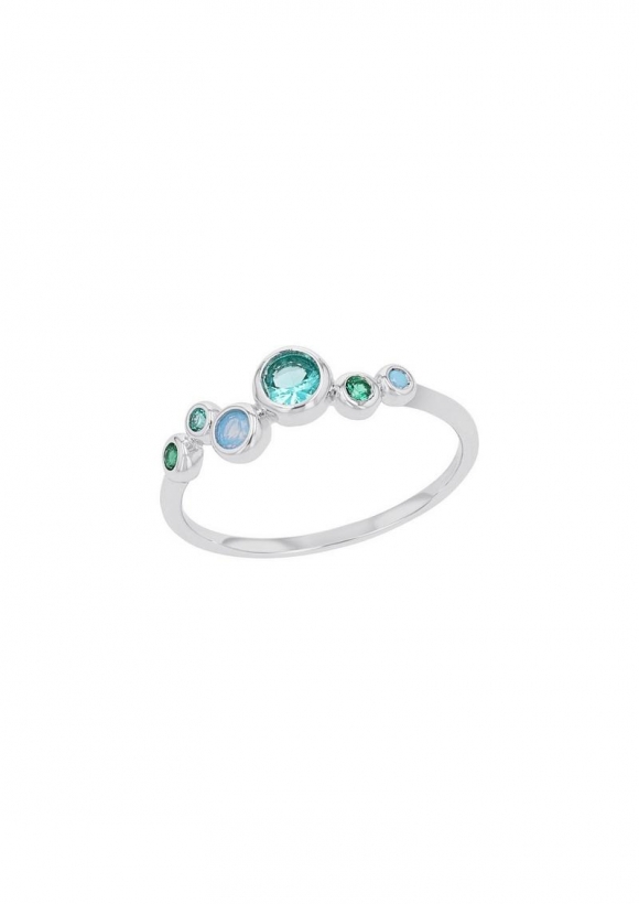 s.Oliver Silber-Ring mit farblichen Zirkonia-Steinen - silber s.Oliver Silber-Ring mit farblichen Zirkonia-Steinen - silber