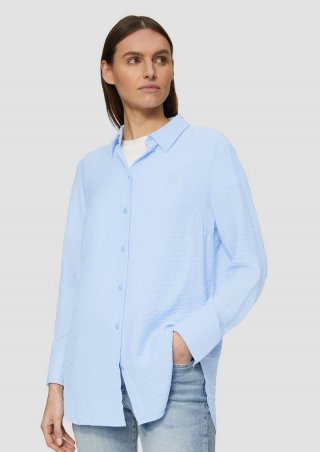 s.Oliver Strukturierte Hemdbluse aus Viskosemix - hellblau s.Oliver Strukturierte Hemdbluse aus Viskosemix - hellblau