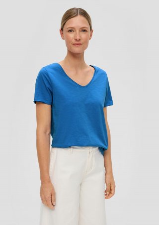 s.Oliver T-Shirt mit V-Ausschnitt - royalblau s.Oliver T-Shirt mit V-Ausschnitt - royalblau