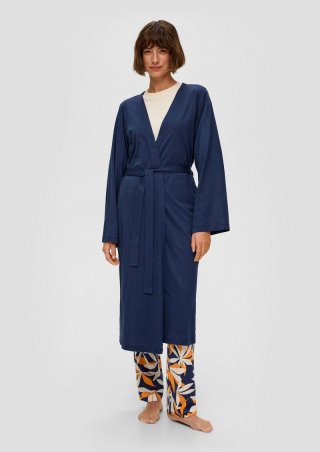 s.Oliver Morgenmantel aus Modalmix - tiefblau s.Oliver Morgenmantel aus Modalmix - tiefblau