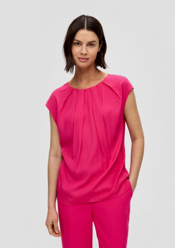 s.Oliver Blusentop mit Falten-Detail - pink s.Oliver Blusentop mit Falten-Detail - pink