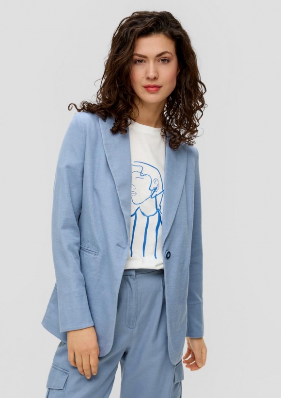s.Oliver Blazer aus Twill - blassblau s.Oliver Blazer aus Twill - blassblau