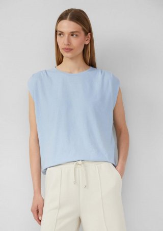s.Oliver Verkürztes T-Shirt mit Faltendetails - hellblau s.Oliver Verkürztes T-Shirt mit Faltendetails - hellblau
