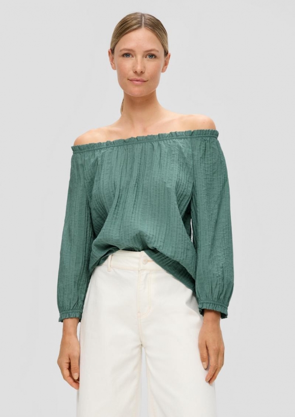 s.Oliver Off-Shoulder-Bluse aus Viskosemix - helles petrol s.Oliver Off-Shoulder-Bluse aus Viskosemix - helles petrol