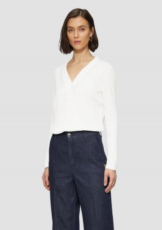 s.Oliver Satin-Blusenshirt mit Blende - ecru s.Oliver Satin-Blusenshirt mit Blende - ecru