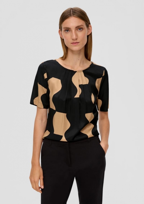 s.Oliver Twillbluse aus Viskose - schwarz s.Oliver Twillbluse aus Viskose - schwarz