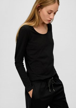 s.Oliver Longsleeve aus Baumwollstretch - schwarz s.Oliver Longsleeve aus Baumwollstretch - schwarz