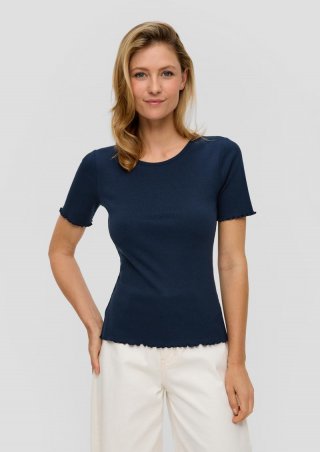 s.Oliver Elastisches T-Shirt im Slim Fit mit Rundhalsausschnitt - tiefblau s.Oliver Elastisches T-Shirt im Slim Fit mit Rundhalsausschnitt - tiefblau