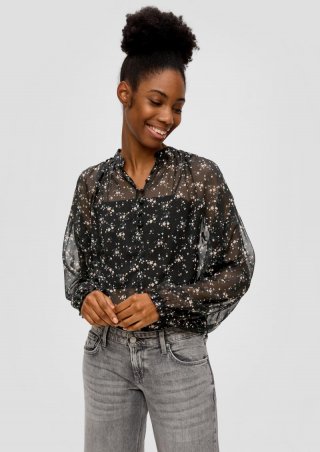 s.Oliver Chiffon-Bluse mit Knöpfen - schwarz s.Oliver Chiffon-Bluse mit Knöpfen - schwarz