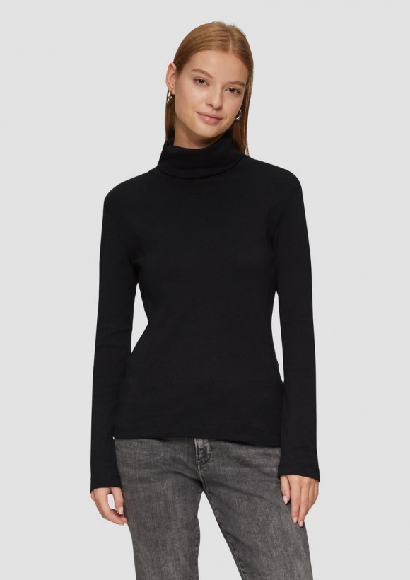 s.Oliver Langarmshirt mit Rollkragen - schwarz s.Oliver Langarmshirt mit Rollkragen - schwarz