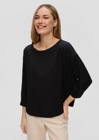 s.Oliver Locker geschnittene Bluse mit 3/4-Arm - schwarz s.Oliver Locker geschnittene Bluse mit 3/4-Arm - schwarz