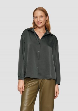 s.Oliver Satinierte Bluse mit V-Ausschnitt - anthrazit s.Oliver Satinierte Bluse mit V-Ausschnitt - anthrazit