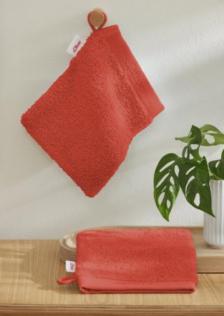 s.Oliver Waschhandschuh aus reiner Baumwolle - rot