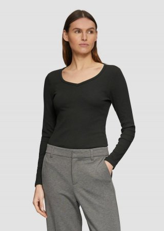 s.Oliver Feines Jersey-Longsleeve mit Rippstruktur - schwarz s.Oliver Feines Jersey-Longsleeve mit Rippstruktur - schwarz