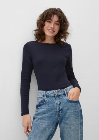 s.Oliver Longsleeve mit Rippstruktur - navy s.Oliver Longsleeve mit Rippstruktur - navy