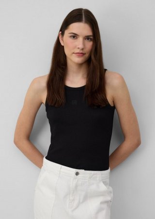 s.Oliver Ripp-Top im Slim Fit mit Stickerei - schwarz s.Oliver Ripp-Top im Slim Fit mit Stickerei - schwarz