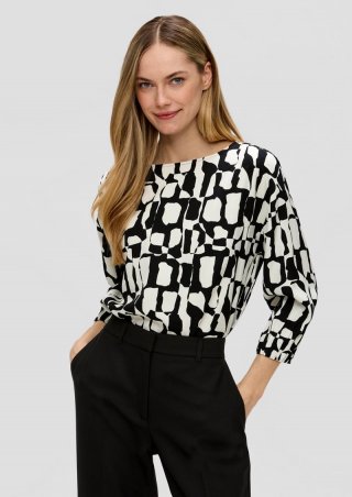 s.Oliver Locker geschnittene Bluse mit 3/4-Arm - weiß s.Oliver Locker geschnittene Bluse mit 3/4-Arm - weiß