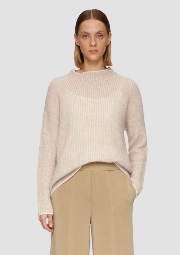 s.Oliver Lockerer Rippstrickpullover aus Alpakamix - sandstein s.Oliver Lockerer Rippstrickpullover aus Alpakamix - sandstein