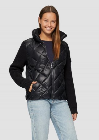 s.Oliver Leichte Steppjacke mit gestrickten Ärmeln - schwarz s.Oliver Leichte Steppjacke mit gestrickten Ärmeln - schwarz