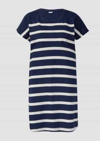 s.Oliver Gestreiftes Nachthemd aus Baumwollmix - navy s.Oliver Gestreiftes Nachthemd aus Baumwollmix - navy
