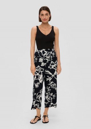 s.Oliver Regular: Satinhose mit weitem Bein - schwarz s.Oliver Regular: Satinhose mit weitem Bein - schwarz