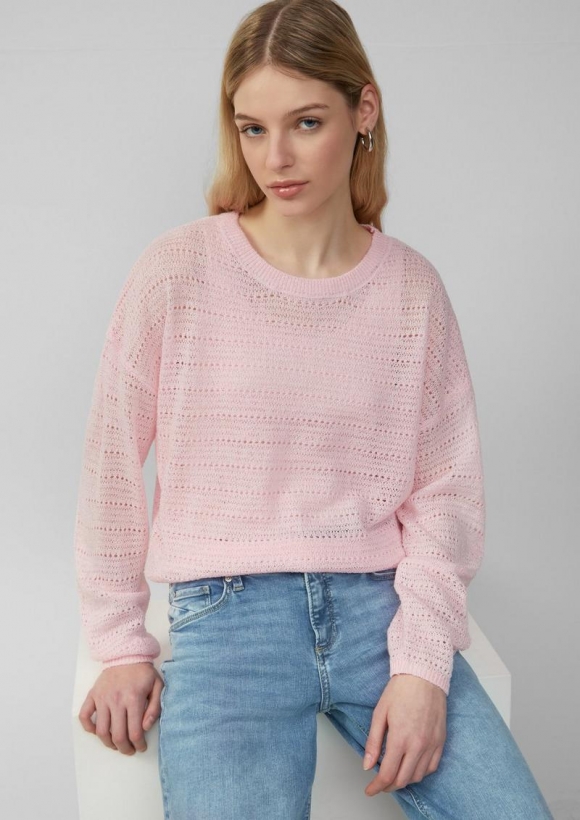 s.Oliver leichter Pullover mit Ajourmuster - altrosa s.Oliver leichter Pullover mit Ajourmuster - altrosa