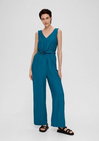 s.Oliver Viskose-Jumpsuit mit Taillengürtel - petrol s.Oliver Viskose-Jumpsuit mit Taillengürtel - petrol