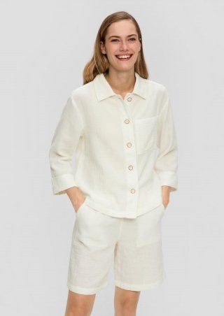s.Oliver Relaxed-Fit-Hemd aus Musselin - ecru s.Oliver Relaxed-Fit-Hemd aus Musselin - ecru