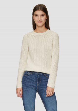 s.Oliver Melierter Strickpullover mit Raglanärmeln - creme s.Oliver Melierter Strickpullover mit Raglanärmeln - creme