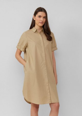 s.Oliver Kleid aus Popeline mit Eingrifftaschen im Relaxed Fit - hellbraun s.Oliver Kleid aus Popeline mit Eingrifftaschen im Relaxed Fit - hellbraun