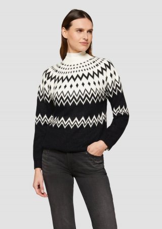 s.Oliver Weihnachtspullover aus Baumwollmix - schwarz s.Oliver Weihnachtspullover aus Baumwollmix - schwarz