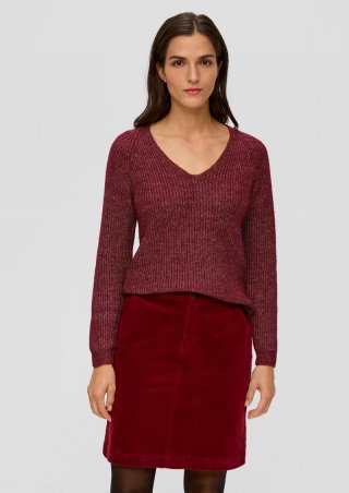 s.Oliver Strickpullover mit Rippstruktur - rubinrot s.Oliver Strickpullover mit Rippstruktur - rubinrot