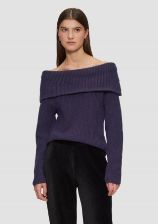 s.Oliver Rippstrickpullover mit Offshoulder-Ausschnitt - lila s.Oliver Rippstrickpullover mit Offshoulder-Ausschnitt - lila