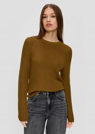 s.Oliver Strickpullover aus Baumwollmix - guacamole