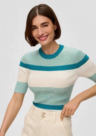 s.Oliver Strickshirt mit Rippstruktur - petrol s.Oliver Strickshirt mit Rippstruktur - petrol