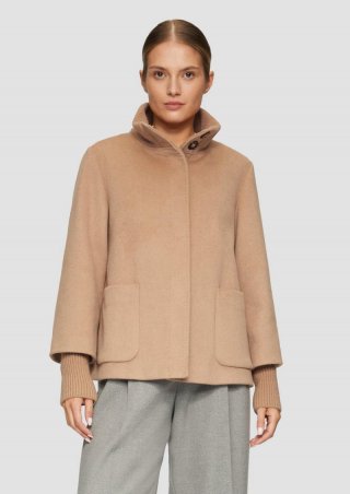 s.Oliver Jacke aus Wollmix mit Rippbündchen - sandstein s.Oliver Jacke aus Wollmix mit Rippbündchen - sandstein