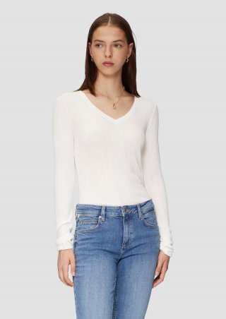 s.Oliver Gerippter Feinstrickpullover aus Viskosemix - creme s.Oliver Gerippter Feinstrickpullover aus Viskosemix - creme