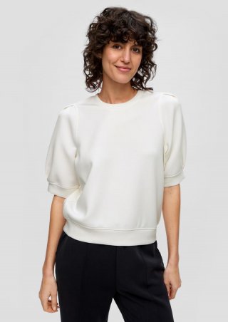 s.Oliver Kurzarm-Shirt aus Scuba - creme s.Oliver Kurzarm-Shirt aus Scuba - creme