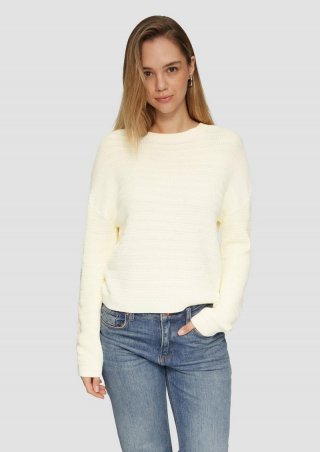 s.Oliver Baumwollmix-Pullover mit Strukturmuster - ecru s.Oliver Baumwollmix-Pullover mit Strukturmuster - ecru