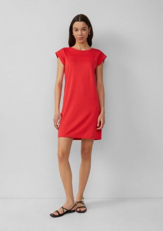 s.Oliver Kurzes Kleid aus Interlockjersey - rot s.Oliver Kurzes Kleid aus Interlockjersey - rot