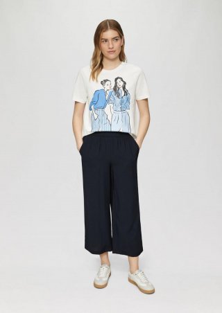 s.Oliver Strukturierte Culotte mit Elastikbund und Eingrifftaschen - navy s.Oliver Strukturierte Culotte mit Elastikbund und Eingrifftaschen - navy