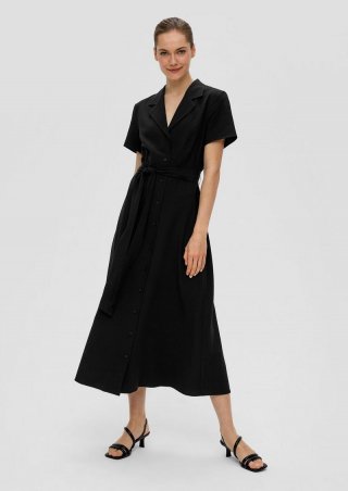 s.Oliver Kurzarmkleid mit Bindeband - schwarz s.Oliver Kurzarmkleid mit Bindeband - schwarz