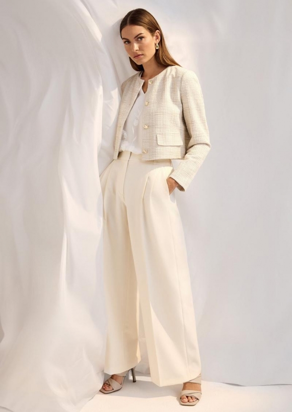 s.Oliver Twill-Hose mit Extra Wide Leg - ecru s.Oliver Twill-Hose mit Extra Wide Leg - ecru