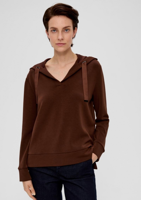 s.Oliver Hoodie aus weichem Modalmix - dunkelbraun s.Oliver Hoodie aus weichem Modalmix - dunkelbraun