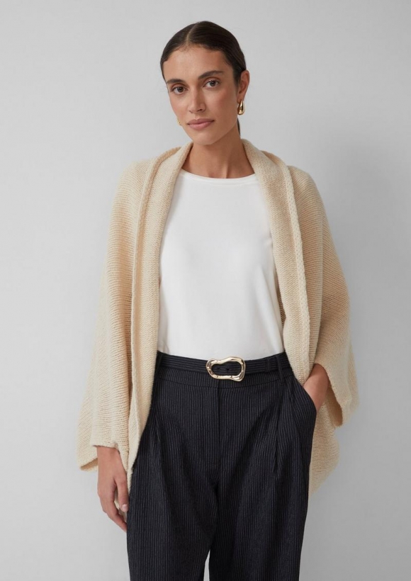 s.Oliver Locker fallende Strickjacke - sandfarben s.Oliver Locker fallende Strickjacke - sandfarben