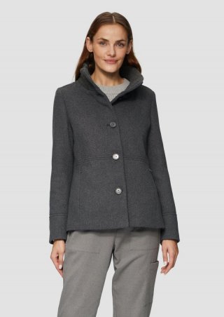 s.Oliver Twilljacke mit Strick-Stehkragen und Eingrifftaschen - dunkelgrau s.Oliver Twilljacke mit Strick-Stehkragen und Eingrifftaschen - dunkelgrau