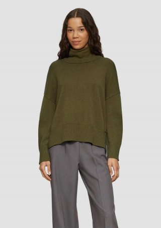 s.Oliver Weicher Strickpullover mit seitlich geschlitztem Saum - tannengrün s.Oliver Weicher Strickpullover mit seitlich geschlitztem Saum - tannengrün