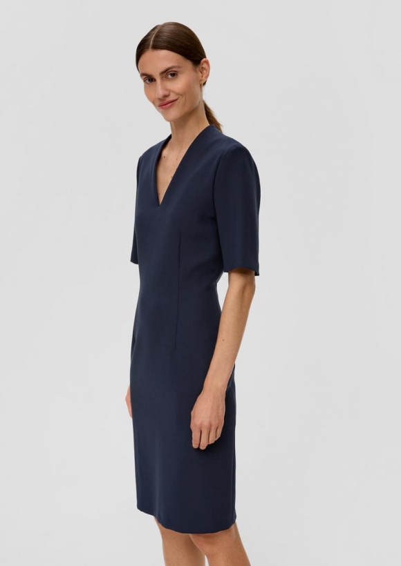 s.Oliver Etuikleid aus Viskosemix - navy s.Oliver Etuikleid aus Viskosemix - navy