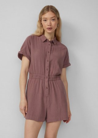 s.Oliver Musselin-Overall mit Elastikbund in der Taille - aubergine s.Oliver Musselin-Overall mit Elastikbund in der Taille - aubergine