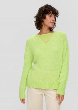s.Oliver Leicht transparenter Strickpullover im Relaxed Fit - limettengrün s.Oliver Leicht transparenter Strickpullover im Relaxed Fit - limettengrün